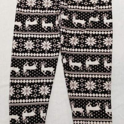 White Mark Women's Plus Premium Super Soft Leggings KT4 Black/White One Size NWT